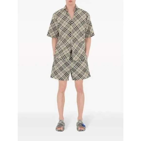 Burberry Gray Plaid Slide Sandals main image 4